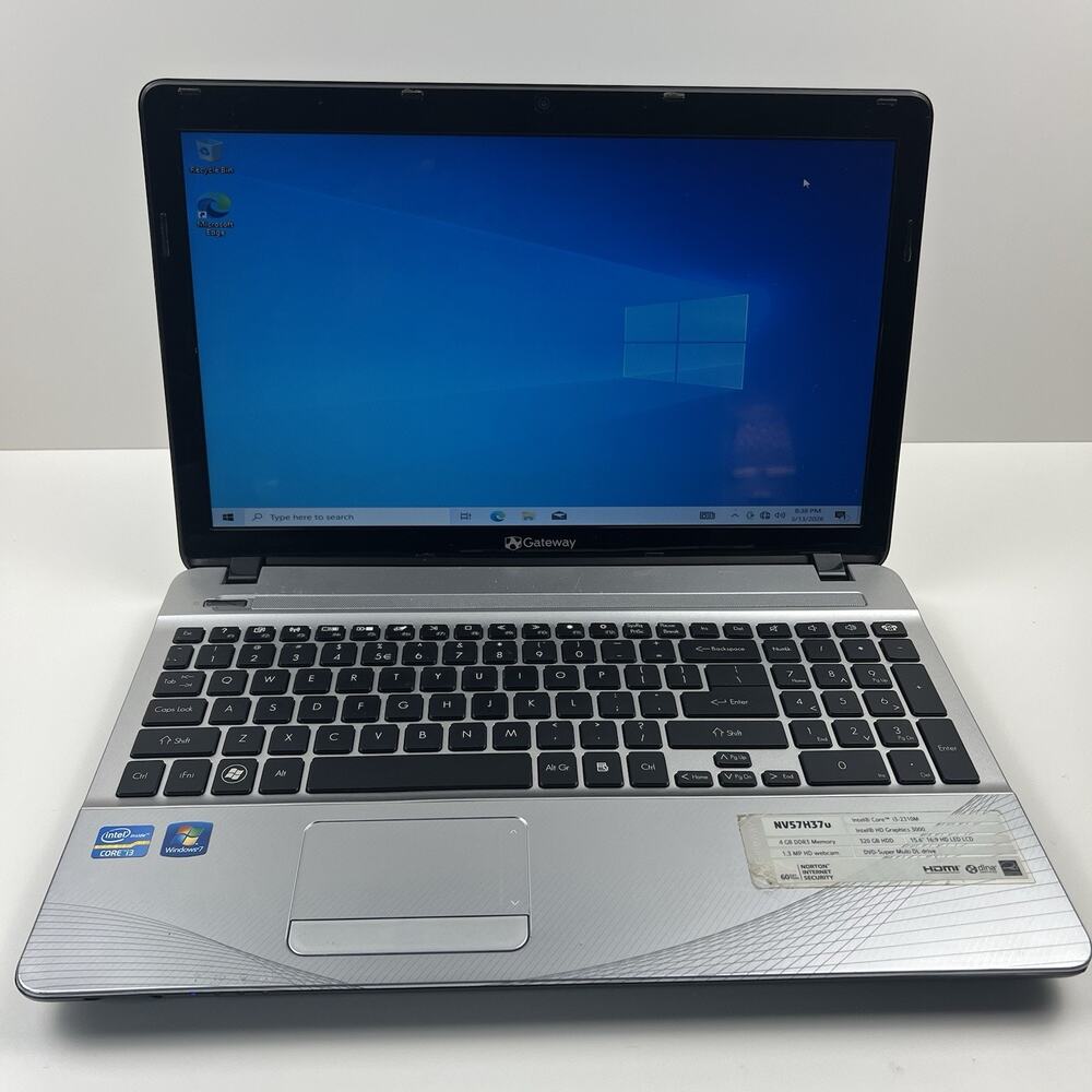 Gateway P5WS0 Laptop Core i3 15.6 Intel HD Graphics 3000 320GB HD 4GB RAM Win 10